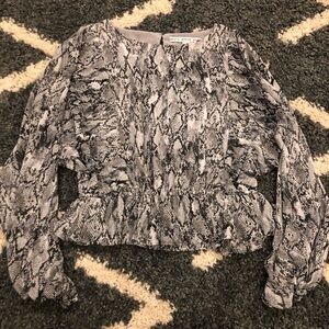 Gray Snake Print Women's Top